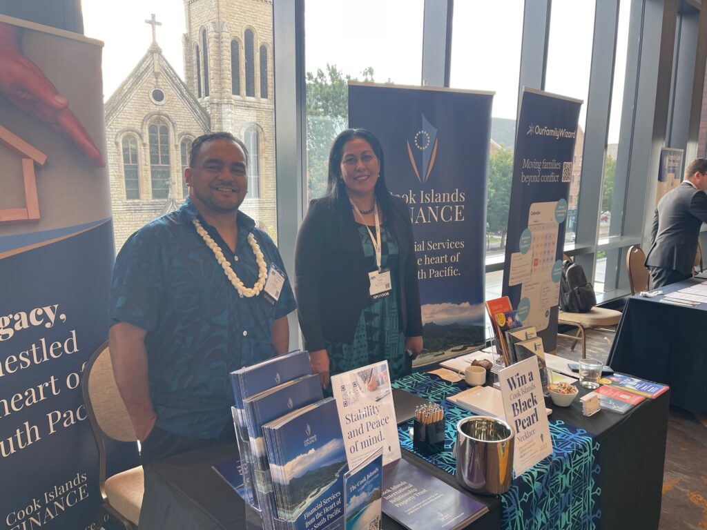 CEO Tony Fe'ao of Cook Islands Finance and Tine Ponia of Asiaciti Trust at the 2023 ABA Family Law Conference in Louisville, Kentucky.